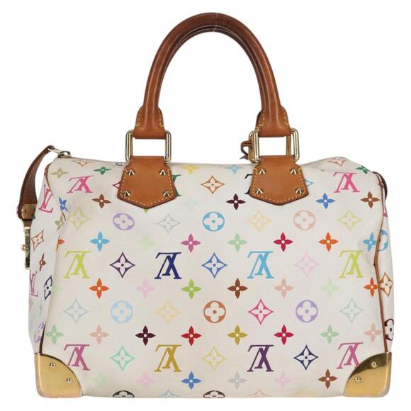 LOUIS VUITTON Monogram Multicolor Speedy 30 Hand Bag White M92643 - Picture 3 of 16